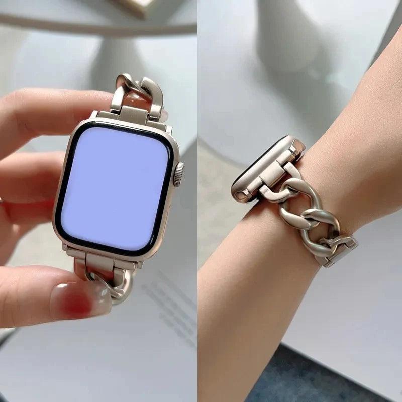 Metallarmband für Smart Watch Ultra 49 mm 9 8 7 Band 45 mm 41 mm Damen Edelst..