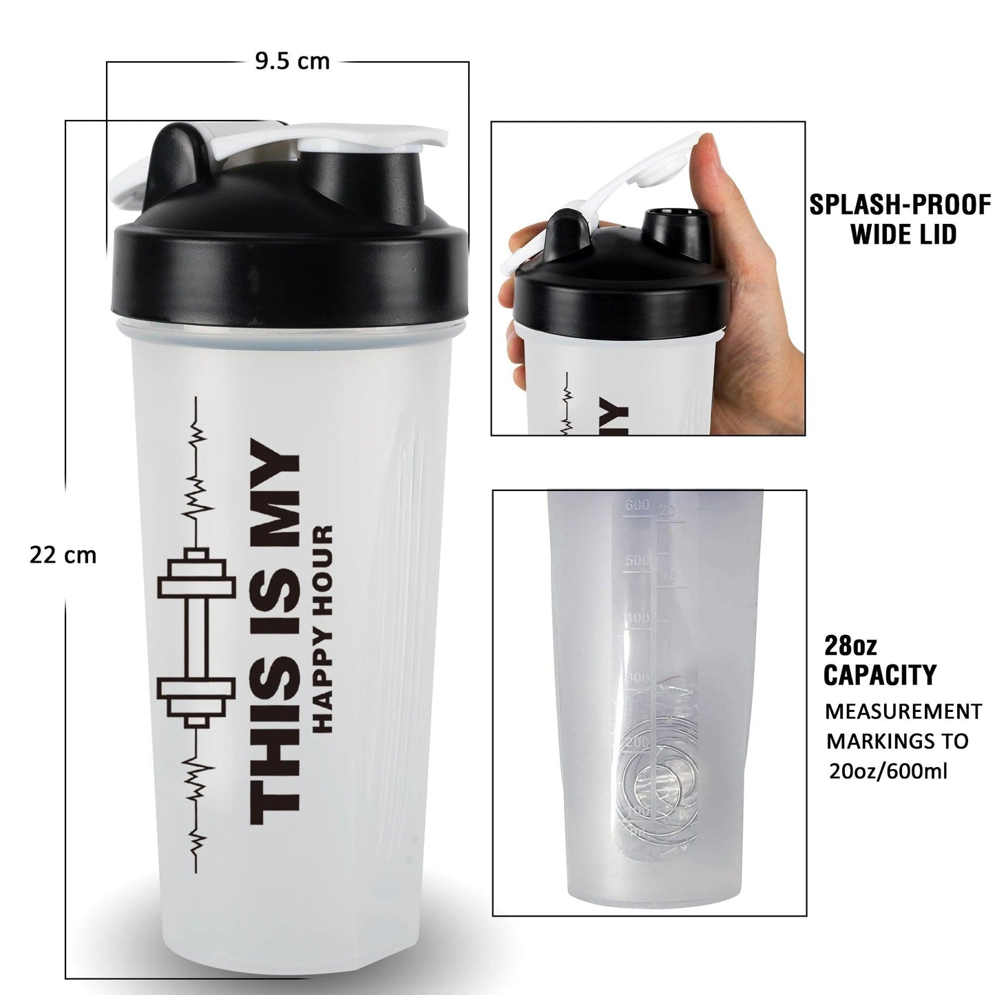 Garrafa Shaker de Proteína 600ml